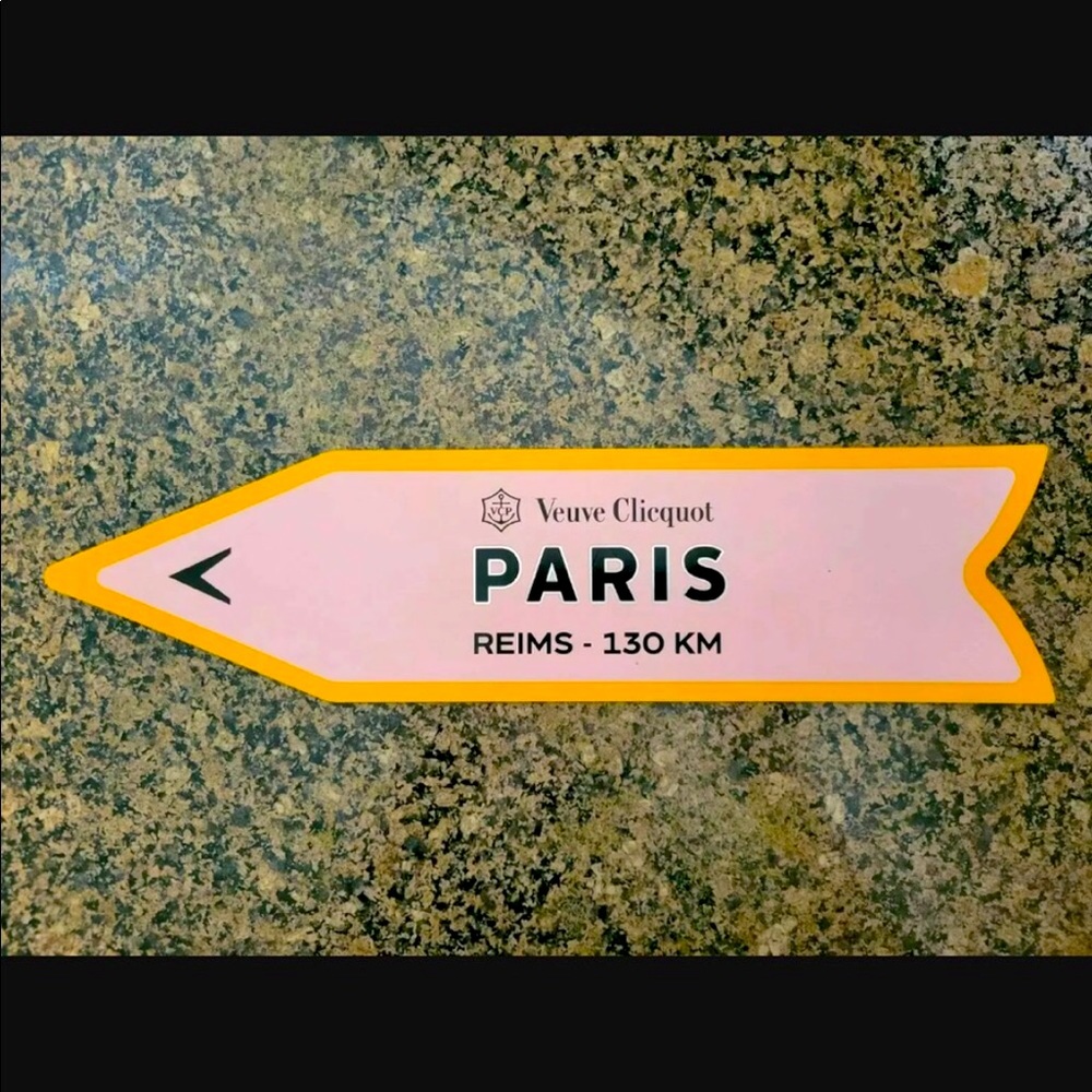 Veuve Clicquot Champagne Magnet Arrow Paris  Street sign bar home decor pink